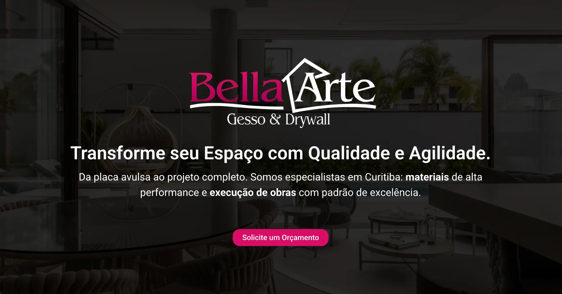 Capa do site Bella Arte Gesso & Drywall